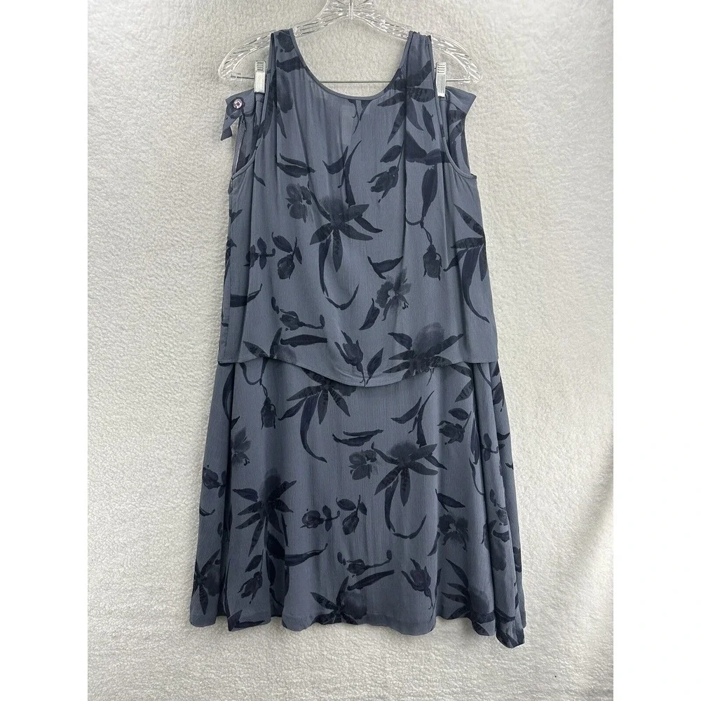 Jones New York Skirt Set Womens 14 Blue Excellent Floral Rayon 2-Piece Midi